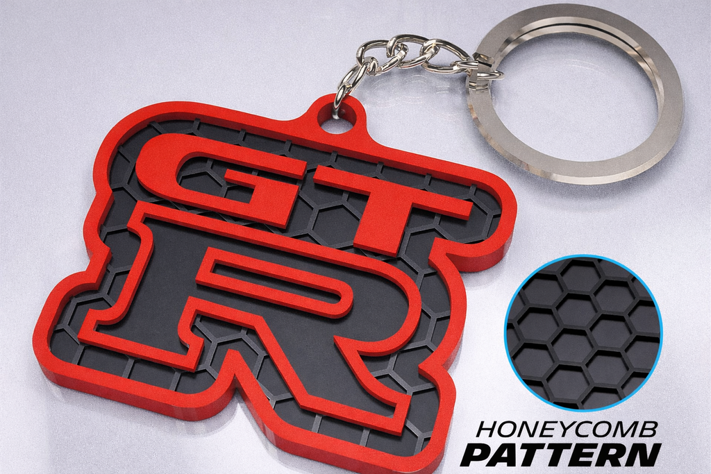 Car Enthusiast Keychain – 3D Honeycomb – Compatible With GT-R
